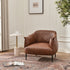 Kadar Leather Barrel Chair-Brown Modern Leather Chair | Accent Chairs | Kinwell Furniture | Barrel Chairs